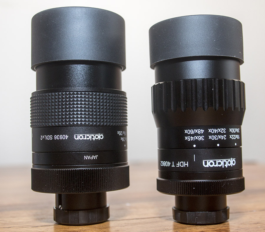 Opticron SDL v2 Zoom (left) & HDF T Zoom (right)